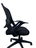 Chaise de bureau ergonomique moderne en cuir et tissu, avec dossier élégant, fabriquée en Chine, pour usage commercial et domestique