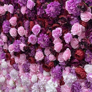 RHD Fondo de Pared Floral Artificial, Púrpura Pasión, una Sinfonía de Flores de Colores Mezclados de Lavanda y Rosa para Bodas y Fiestas - Product Image 3
