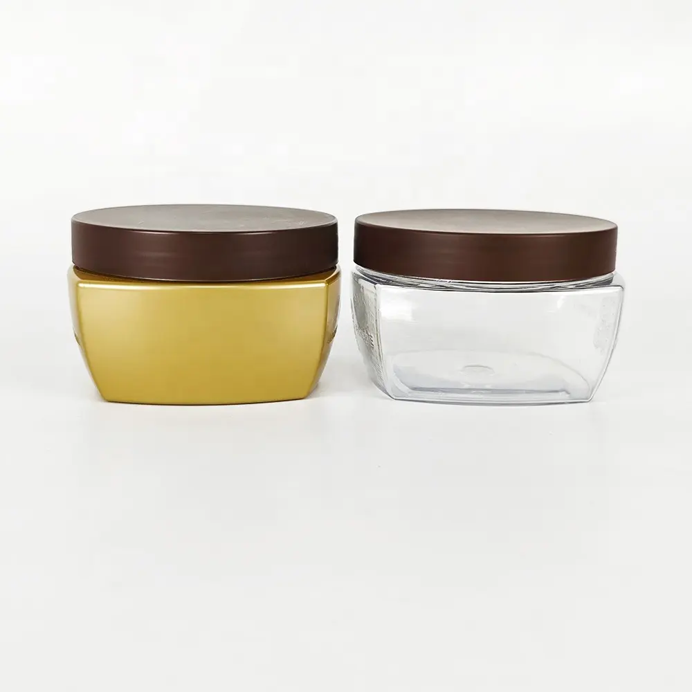250 Ml Vierkante Cosmetische Kruik Gezichtscrème Voor Persoonlijke Verzorging Lotion Container Zonnebrandcrème Container Schroefdop Gouden 2000