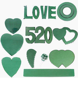 AMOR forma de corazón oasis bloques de espuma floral corona bola verde EVA flor arreglos de barro jaula soporte de flores con espuma de flora - Product Image 2