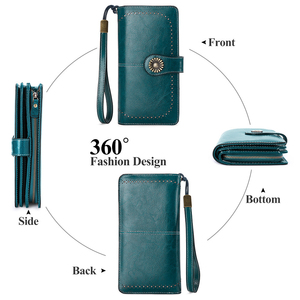 <span class=keywords><strong>Portafoglio</strong></span> Rfid <span class=keywords><strong>donna</strong></span> lunga cerniera Pu portafogli pochette <span class=keywords><strong>grande</strong></span> capacità borsa Clutch Brieftasche - Product Image 4