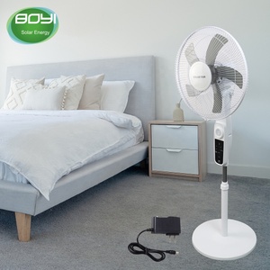 Năng lượng mặt trời + AC Powered bảng có thể sạc lại fan hâm mộ với điều khiển từ xa 4 tốc độ 5000mAh pin lithium 16-inch DC năng lượng mặt trời bảng điều khiển & ánh sáng - Product Image 2