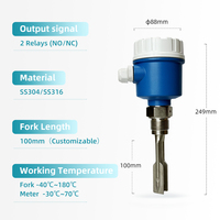 Interrupteur de niveau à diapason pour maison intelligente, 2 sorties relais, acier inoxydable 304/316, 24VDC/220VAC, précision 0,1%, affichage LED