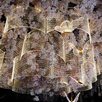 Plafonnier LED suspendu en forme de papillon, design moderne, éclairage d'intérieur, luminaire décoratif de plafond, idéal pour un anniversaire, des mariages ou une fête prénatale