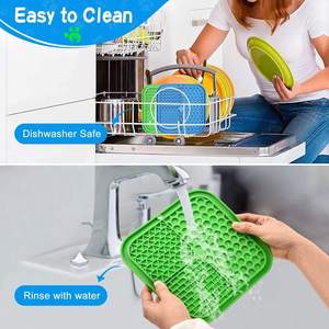 2023 Custom Silicone Lick Mat for <b>Dogs</b> & Cats 2 Pack with Suction Cups, Peanut Butter <b>Pads</b> Square Shape - Product Image 6