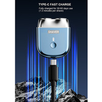 Mini rasoir électrique USB portable, étanche, double tête de rasoir, rechargeable par USB, tondeuse à barbe pour homme, utilisation humide et sèche