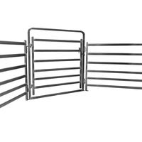 Panneaux de clôture robustes galvanisés pour bétail, en acier Q235, 6 barres, tube rond, enclos portable pour chevaux et ranchs
