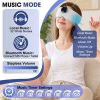 Masque oculaire chauffant sans fil avec musique, thérapie thermique portable, minuterie intelligente, 32 bruits blancs, masque de sommeil chauffant réglable, rechargeable