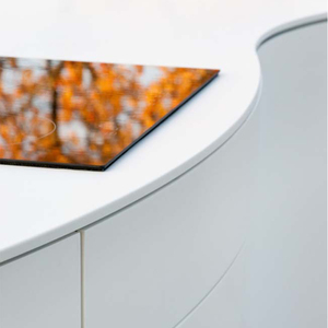 Table et armoire de travail de cuisine incurvées en acrylique blanc au design moderne avec évier <span class=keywords><strong>comptoir</strong></span> d'îlot de cuisine - Product Image 3