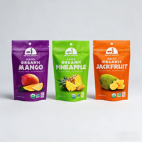 Sachet d'emballage alimentaire en plastique refermable avec logo personnalisé, idéal pour les fruits secs, mangues séchées et autres snacks