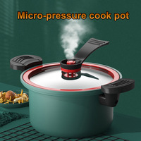 Casserole de cuisson de grande capacité de 3,5 L avec couvercle en verre, casserole à soupe antiadhésive à double poignée pour tous les types de cuisinières
