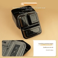 Boîtes à lunch jetables carrées en plastique PP de 1000 ml, à 2, 3 ou 4 compartiments, pour plats à emporter