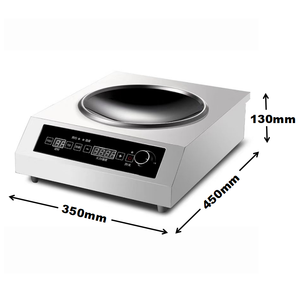 SEMIKRON SMK-in-100 <span class=keywords><strong>Wok</strong></span> de cuisson professionnel en acier inoxydable concave pour plaque à induction, 220V, Plug-and-Play, usage commercial, 3500W, facile à utiliser - Product Image 5