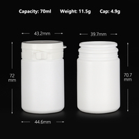 3.4Oz 100ml 70ml HDPE rond pilules médecine capsules bouteilles d'emballage avec inviolable déchirer bouchons