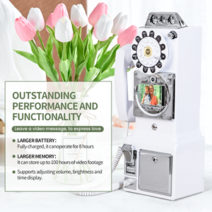 골동품 전화 공중 전화 부스 음성 메일 파티 생일 사진을 위해 활성화 된 F17 웨딩 비디오 방명록 - Product Image 5