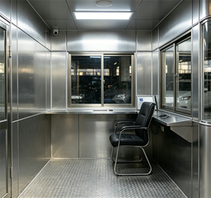 Cabine de sécurité rectangulaire personnalisable, portable et respirante, en structure acier, pour usage intérieur/extérieur, modèle <span class=keywords><strong>Sentry</strong></span> pour parking - Product Image 3