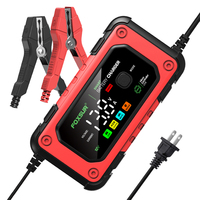 Chargeur de batterie intelligent automatique universel FOXSUR 12V 7A avec écran couleur pour moto et voiture
