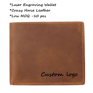 Portefeuille classique marron Boshiho en cuir véritable pour hommes, portefeuille personnalisé avec logo laser, portefeuille fin minimaliste pour hommes - Product Image 2