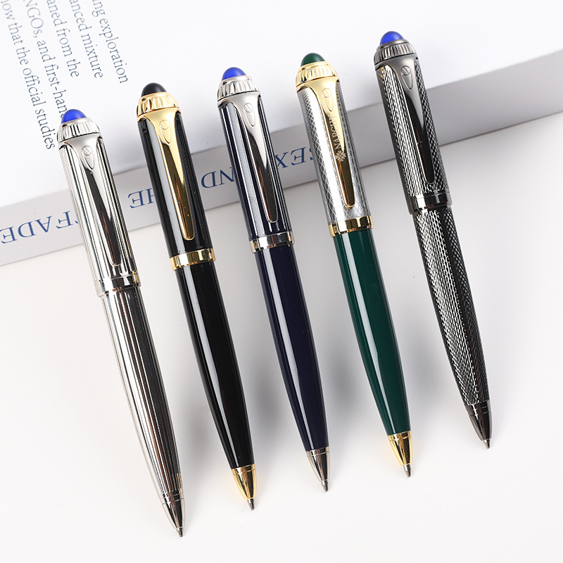 5-Pack Personalized Stainless Steel Retractable Pens - Engraved Name/Logo Ballpoint Pens