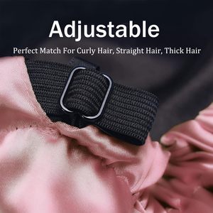 Syh940 unisex satin tóc bonnets với khóa điều chỉnh biểu tượng tùy chỉnh hai lớp-cho thể thao bãi biển câu cá bên - Product Image 5