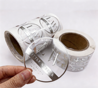 Rouleau d'autocollants personnalisés à étiquette privée, autocollants durables, imperméables, en feuille d'argent transparente, étiquettes transparentes avec logo pour cosmétiques