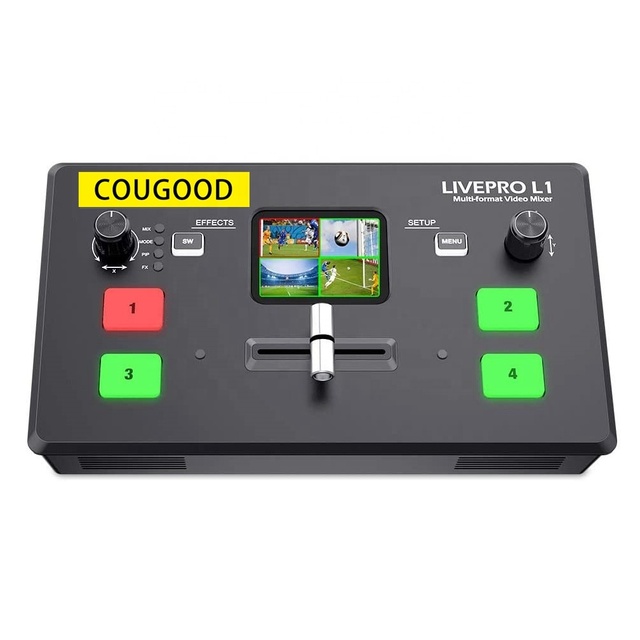 LCD Display L1 V1 Multi Camera Video Mixer Switcherh 4 x Inputs USB 3.0 Output Format Real Time Live Streaming Lightweight