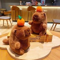Porte-clés en peluche Capybara personnalisé en gros, jouet en coton PP mignon, pendentif décoratif pour sac, cadeau