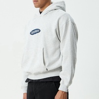Hoodie Sweatshirt Pria Model Longgar Bahan Fleece Berkualitas Tinggi dengan Bordir Patch Logo Kustom dan Desain Drop Shoulder untuk Streetwear
