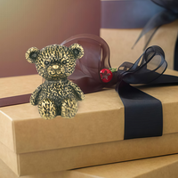 Figurine d'ours maléfique en laiton, commande en gros, statue en cuivre antique, personnalisable, décoration de bureau, cadeau d'affaires pour la revente