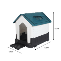 Offre Spéciale : Niche d'extérieur moderne et luxueuse pour chiens de petite à moyenne taille, avec sol surélevé, fenêtre et toilettes, en plastique robuste.