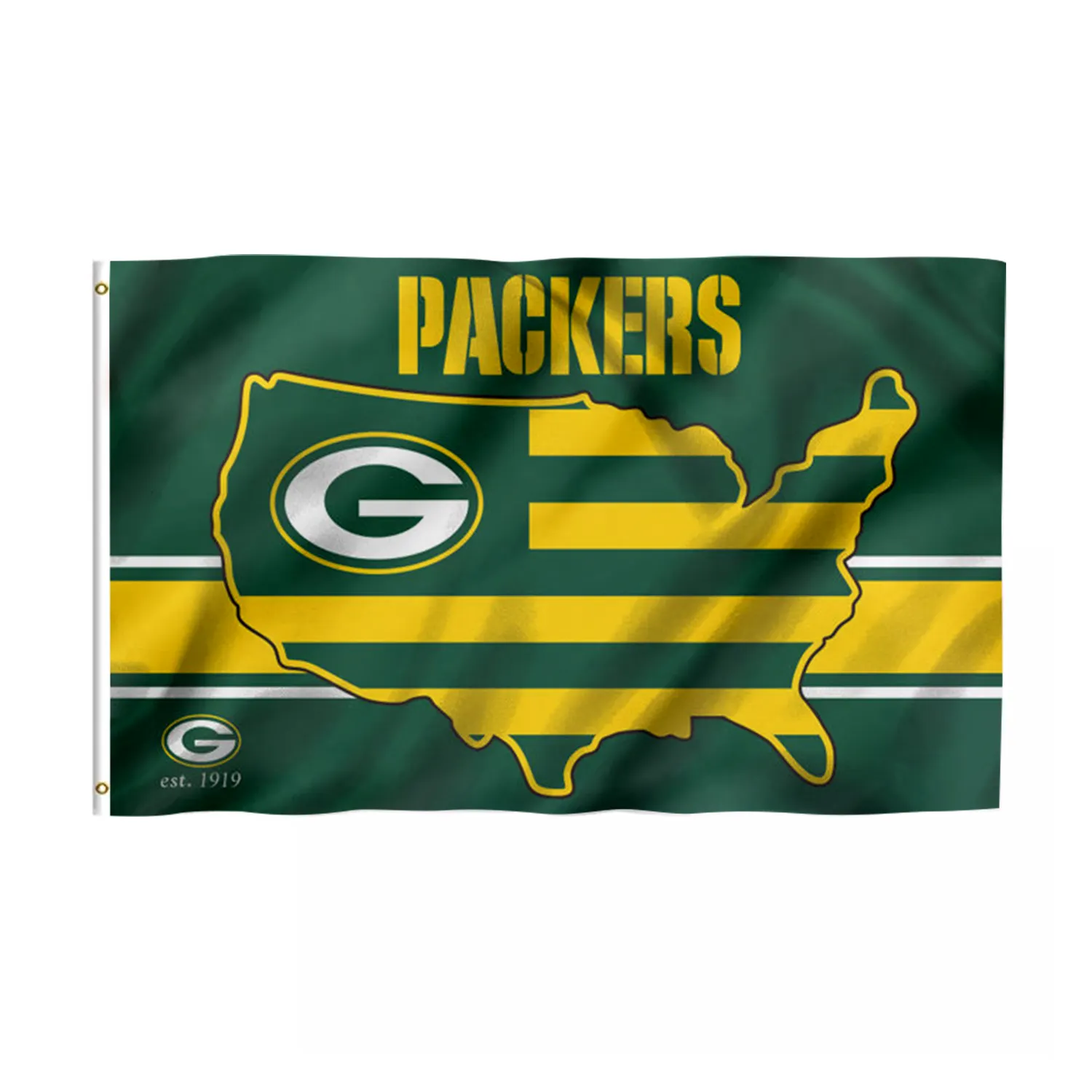 NFL Promotional Product Green Bay Packers Flags 3x5 ft 100% Polyester Used in Super Bowl Custom Green Bay Packers Flags