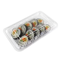 Boîte à sushi transparente jetable de qualité alimentaire, boîte bento en plastique haute transparence avec couvercle, sans BPA, vente en gros