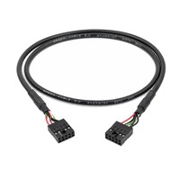 Cable USB 2.0 para Panel Frontal, Conector Hembra Dupont de 9 Pines, Extensión de Conector USB para Placa Base, Conector para Caja de PC con Código de Color, 24AWG