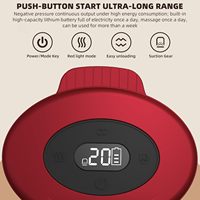 Masseur à ventouses électrique portable avec chauffage par lumière rouge, 12 niveaux d'aspiration, appareil de massage à ventouses sans fil