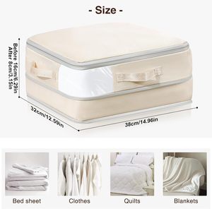 Offre Spéciale : Cubes de Rangement Compressibles en Nylon Ripstop à Double Capacité avec Double Fermeture Éclair, Pliables, Durables et Tendance - Product Image 2