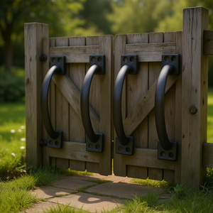 Poignées de porte de grange rustiques robustes de 6,5 pouces en acier au carbone, poignées de portail de jardin, quincaillerie pour portes et fenêtres - Product Image 3