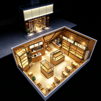 Vitrine de boulangerie haut de gamme multifonctionnelle autoportante, en bois de luxe, avec éclairage LED, couleur personnalisable, complète