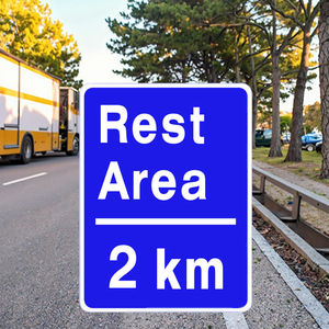 Özel Model yol işareti dinlenme kalınlaşmış alüminyum yansıtıcı işareti plaka ile ok emniyet uyarı trafik işareti - Product Image 2