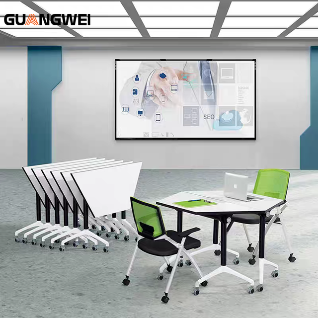GUANGWEI Customized Free Combination Modern Eco-friendly Modular Foldable Table for University College Study Activities
