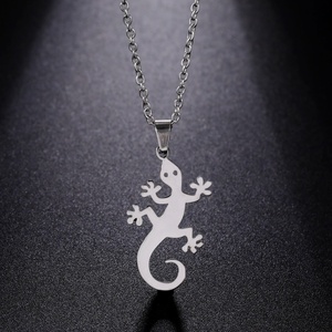 Lucky Lizard Gecko Collier pour Femmes En Acier Inoxydable Chaîne Collier De Mode Faune Reptile Bijoux <span class=keywords><strong>Salamandre</strong></span> Collier - Product Image 2
