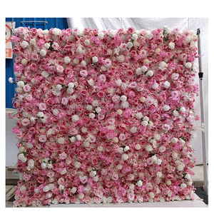 Panel <span class=keywords><strong>de</strong></span> flores artificiales 3D, <span class=keywords><strong>rosa</strong></span>, para decoración <span class=keywords><strong>de</strong></span> fiesta <span class=keywords><strong>de</strong></span> boda - Product Image 1