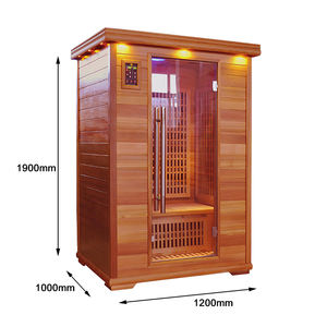 SS-200T Modern penggunaan rumah 2 orang inframerah Sauna Hemlock kayu Cedar merah dengan manfaat turmalin untuk Gym Villa kenyamanan relaksasi - Product Image 3