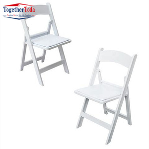 Chaises pliantes en plastique, chaises de jardinage, chaises pliantes en résine blanche pour enfants, chaise d'événement et de fête avec siège rembourré en vinyle - Product Image 4