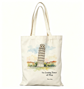 Sacs fourre-tout en toile personnalisés avec logo OEM pour souvenirs de ville, sacs de courses réutilisables en coton pour boutiques touristiques, sacs écologiques - Product Image 3