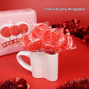 Paquete Individual de 24 Paletas Patrióticas Rojas con Remolino, Sabor a Fruta, Cereza, Certificadas Halal, con Diseño de Cubo, Listas para Comer - Product Image 3