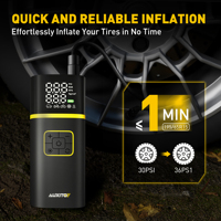 AUXITO A301 Tire Inflator Portable Air Pump 150PSI Cordless Air Compressor for Compact Car Motorcycle