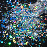 10 pots de paillettes holographiques pour ongles, mélange de flocons hexagonaux épais, paillettes laser irisées, fournitures de décoration pour résine et loisirs créatifs DIY
