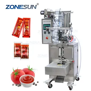 ZONESUN ZS-S100 स्वचालित पेस्ट शहद छड़ी तेल जाम केचप पानी मात्रात्मक तरल पैकेजिंग मशीन भरने सील मशीन