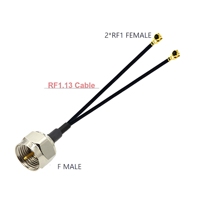 1 à 2 câble répartiteur 1 X F mâle/femelle à 2 X U.fl RF1 RF4 RF femelle RF1.13 RG178 câble extension d'antenne cavalier Pigtail