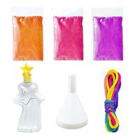 Vente chaude Éducatif Enfants Doux Sable Art Artisanat Non-toxique Glitter Sable Art Arc-En-Ciel Étoile Forme Bouteille DIY Décoration pour Chambre